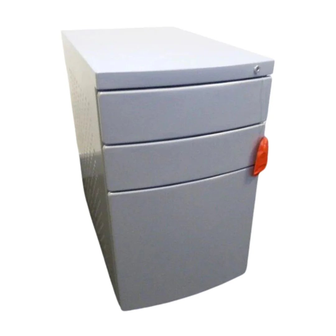 Slimline Mobile Metal Pedestal - Silver