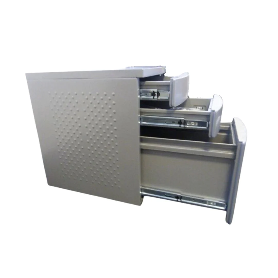 Slimline Mobile Metal Pedestal - Silver - Image 2