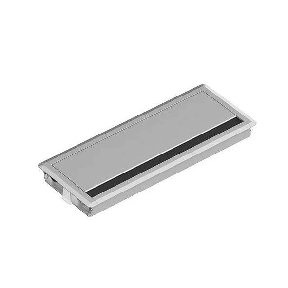 Soft Close Cable Tidy Grommet 300mm x 120mm x 28mm - Silver