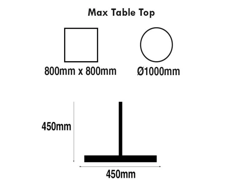 Sotra 450 x 450mm Black Base & Brushed Stainless Steel Column - Image 2