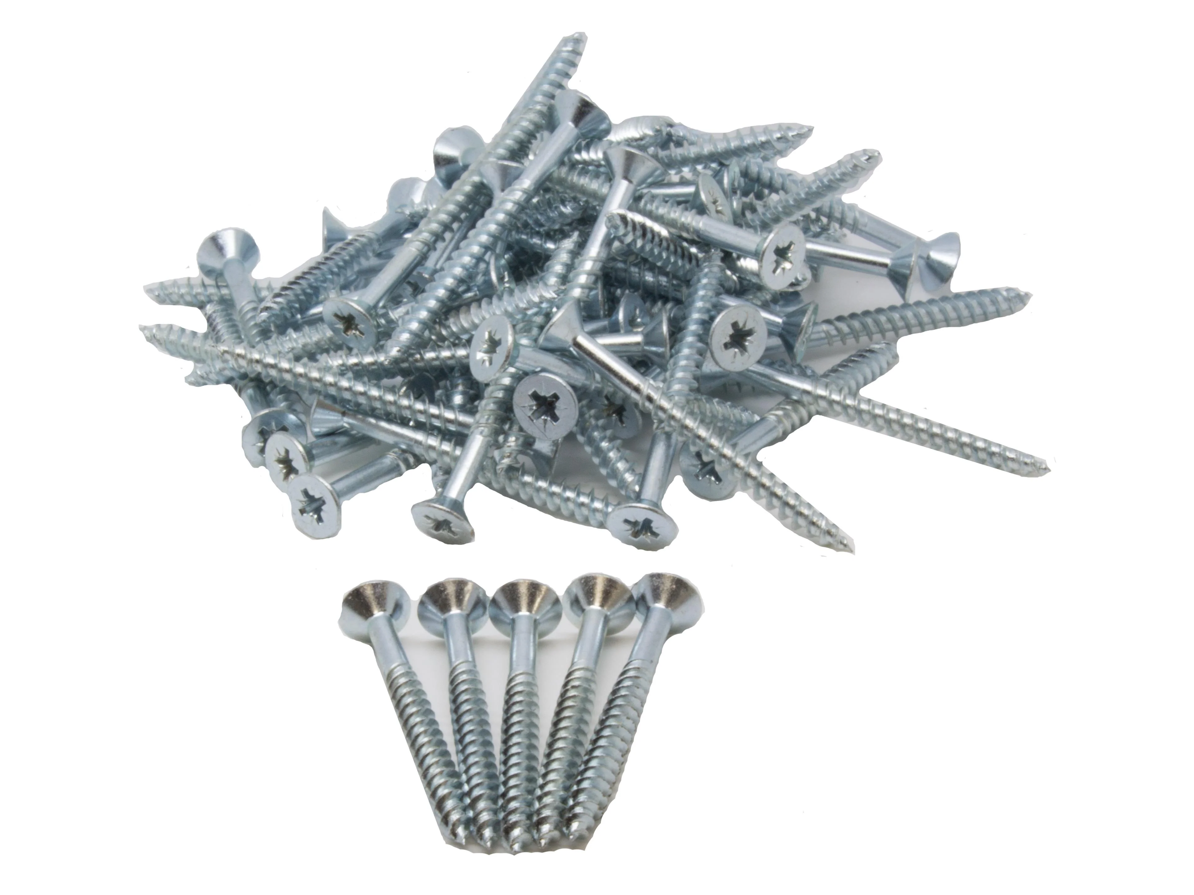 Twinthread Pozi Countersunk Wood Screws 5 x 50mm - Zinc - Image 2