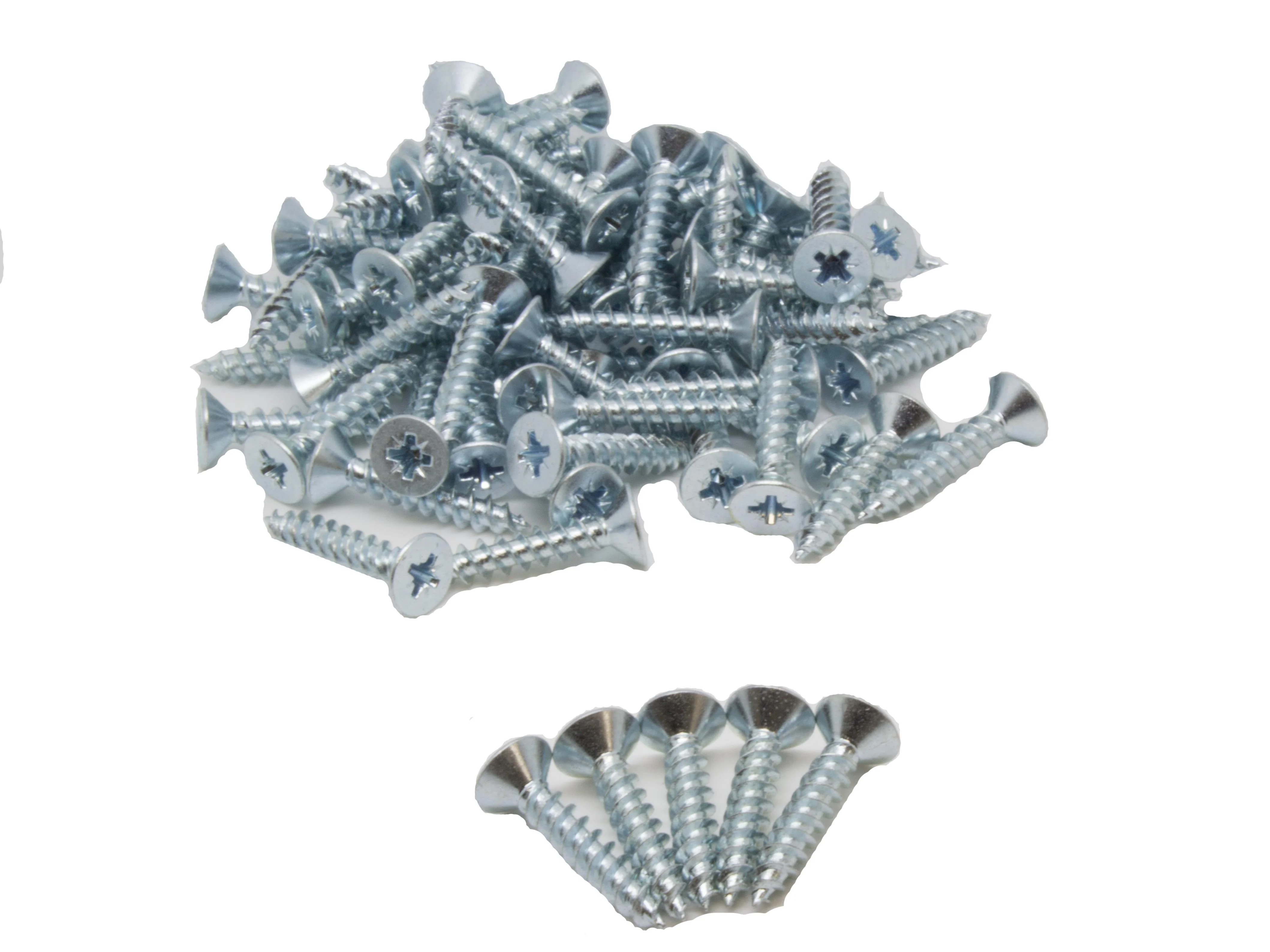 Self Tapping PZ Countersunk Screws 10g x 1" (5 x 25mm) - Zinc - Image 2