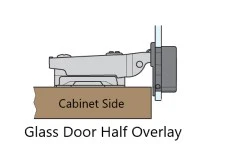 Tutti Half Overlay Soft Close Chrome Glass Door Hinge Pack (Chrome Cap Cover) - Image 5