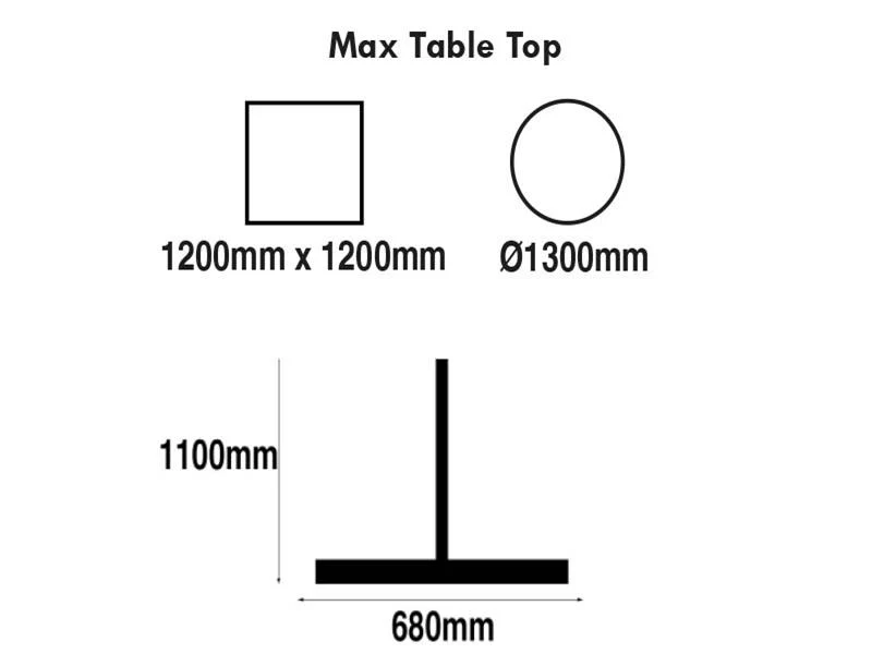 Vancouver Extra Large Chrome 680 x 1100mm Base & Column - Image 2