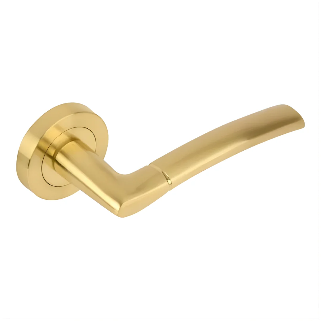 Nemo Lever on Rose Passage Handle 123mm Satin Brass