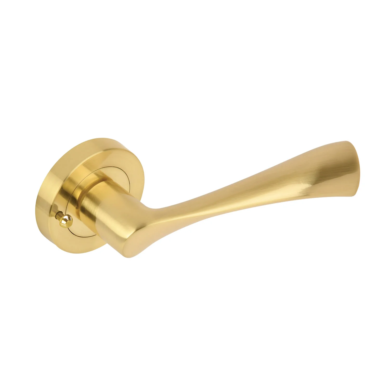 Zena Lever on rose 120mm Privacy Handle - Satin Brass